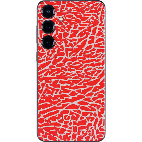 Elephant Print Red Galaxy S25 Skin